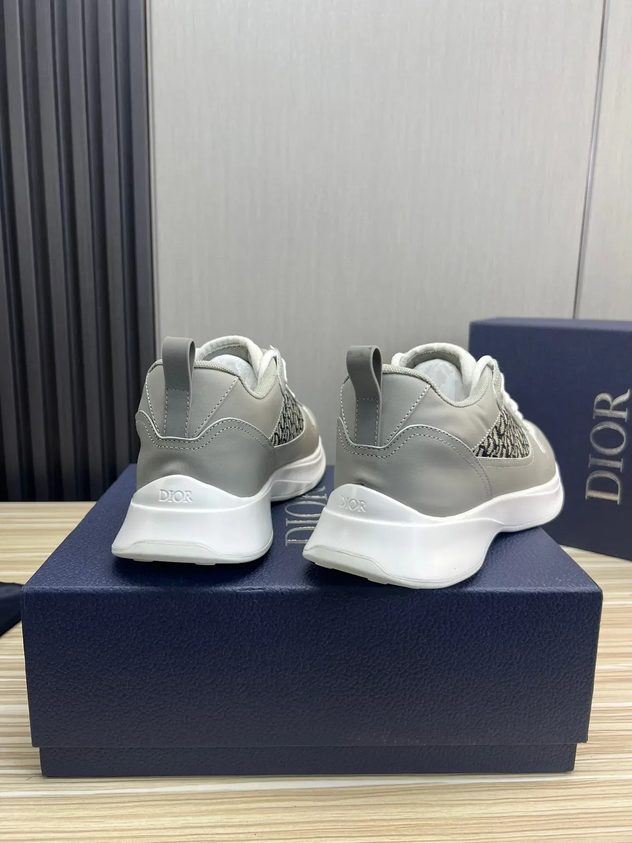 Dior Gray White Monogrammed Side Panel Perforated Toe Cap Lifestyle Sneakers 5
