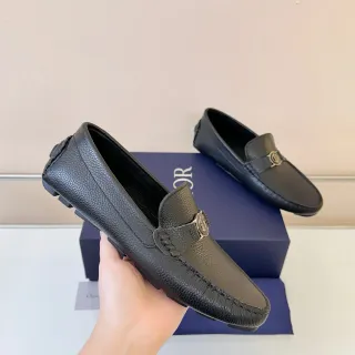 Dior Horsebit Loafer Black Pebbled Leather Slip-On Loafers