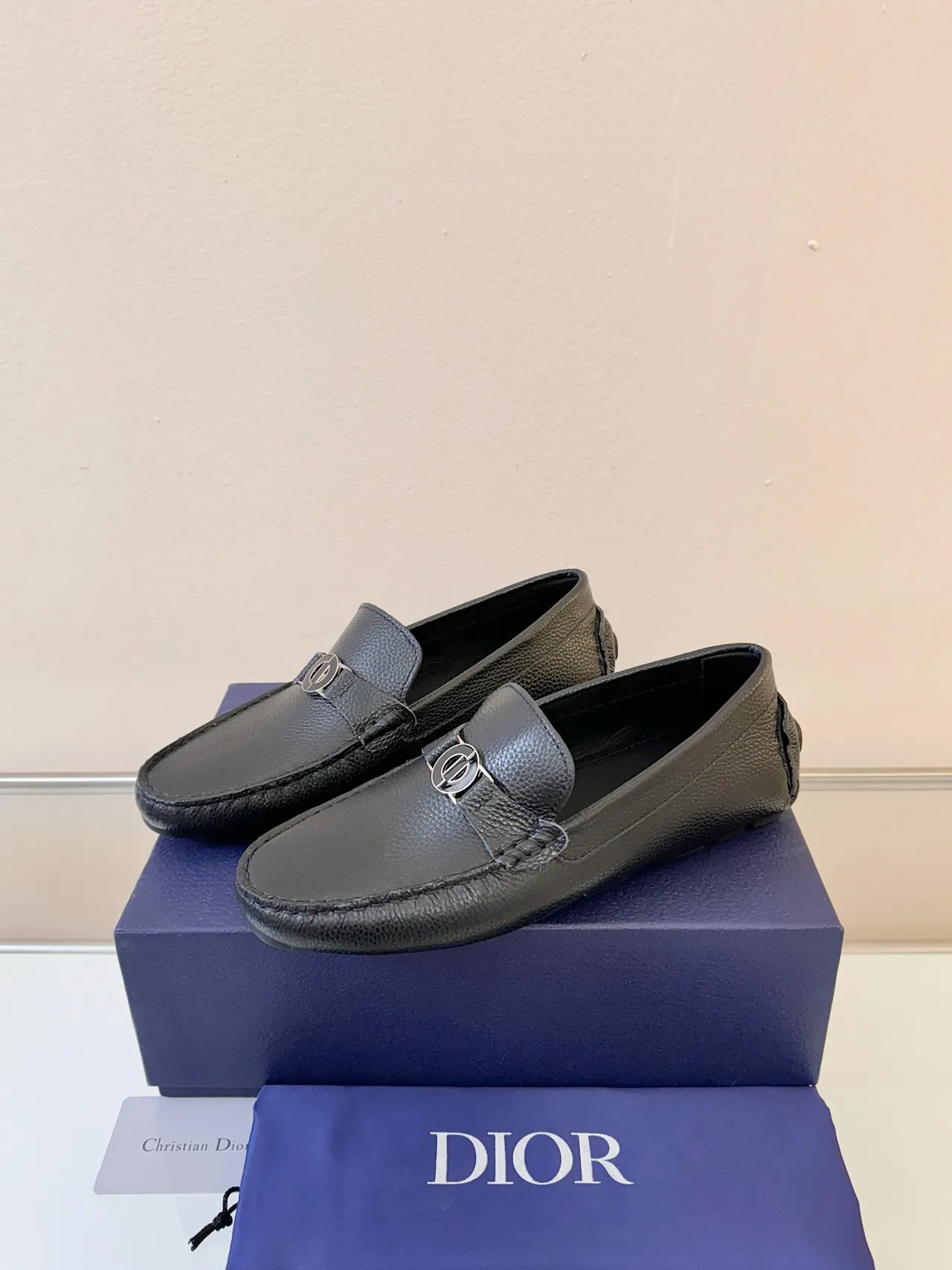Dior Horsebit Loafer Black Pebbled Leather Slip-On Loafers 2