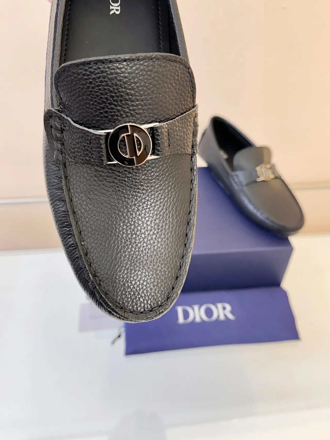 Dior Horsebit Loafer Black Pebbled Leather Slip-On Loafers 3