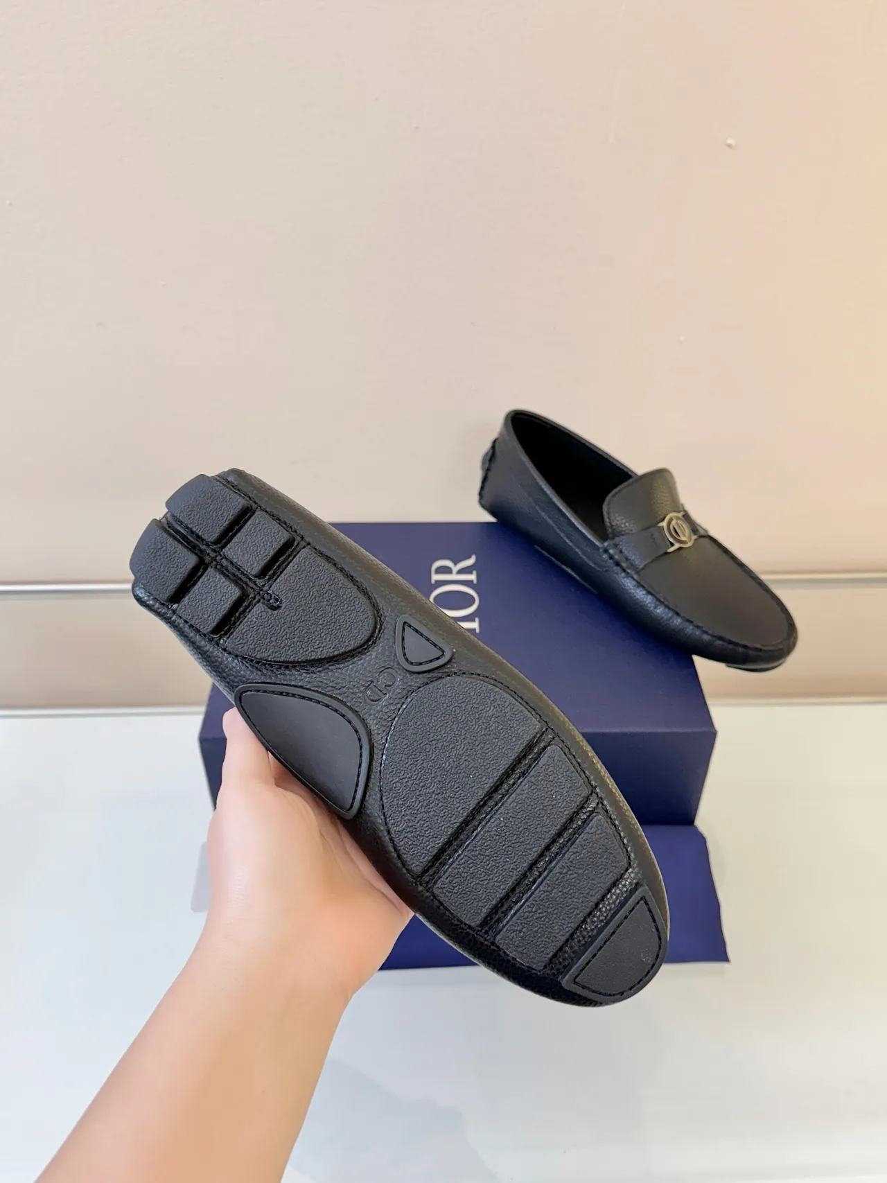 Dior Horsebit Loafer Black Pebbled Leather Slip-On Loafers 5