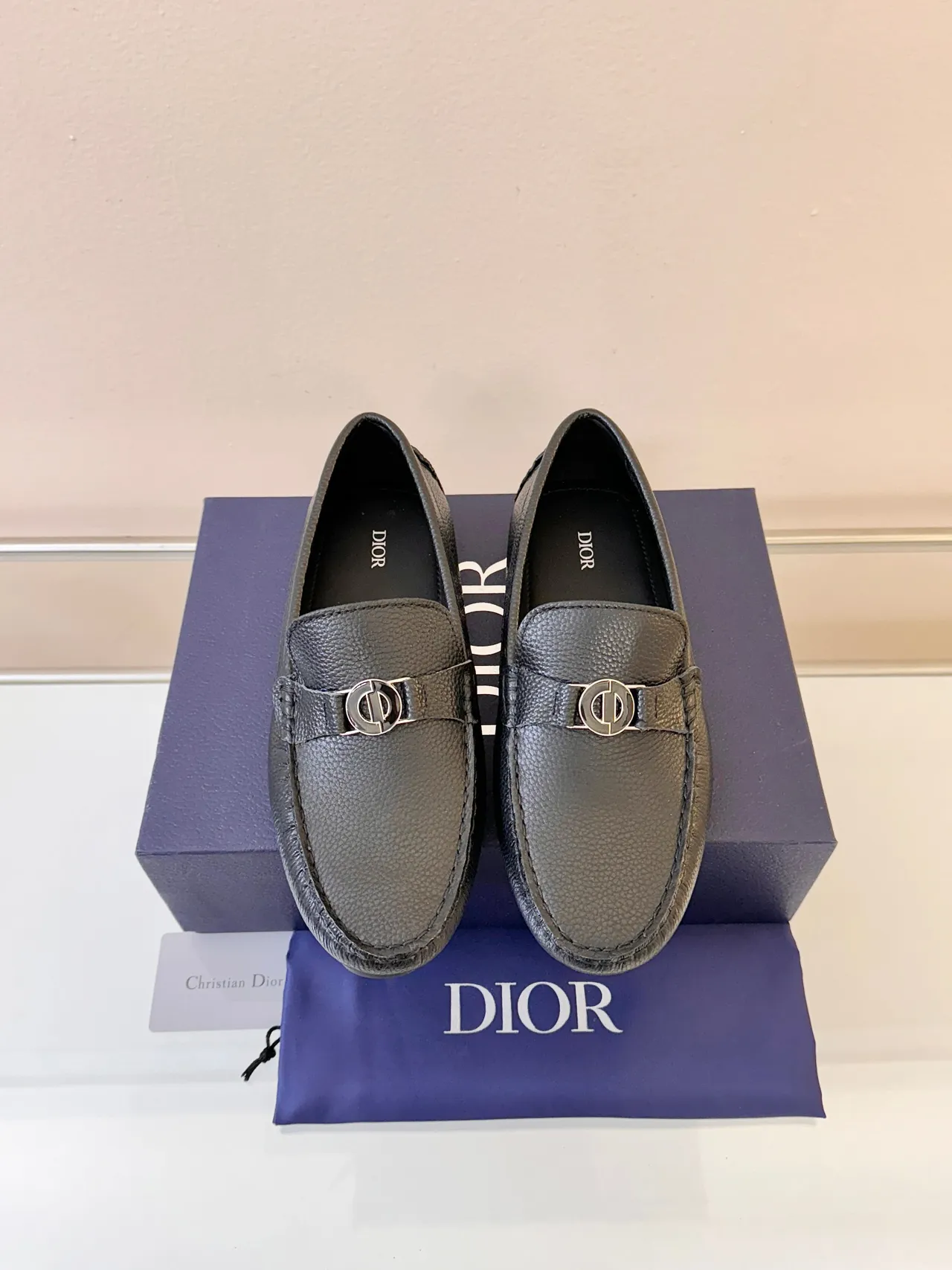 Dior Horsebit Loafer Black Pebbled Leather Slip-On Loafers 6