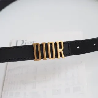 Dior Logo Buckle Black Leather Belt