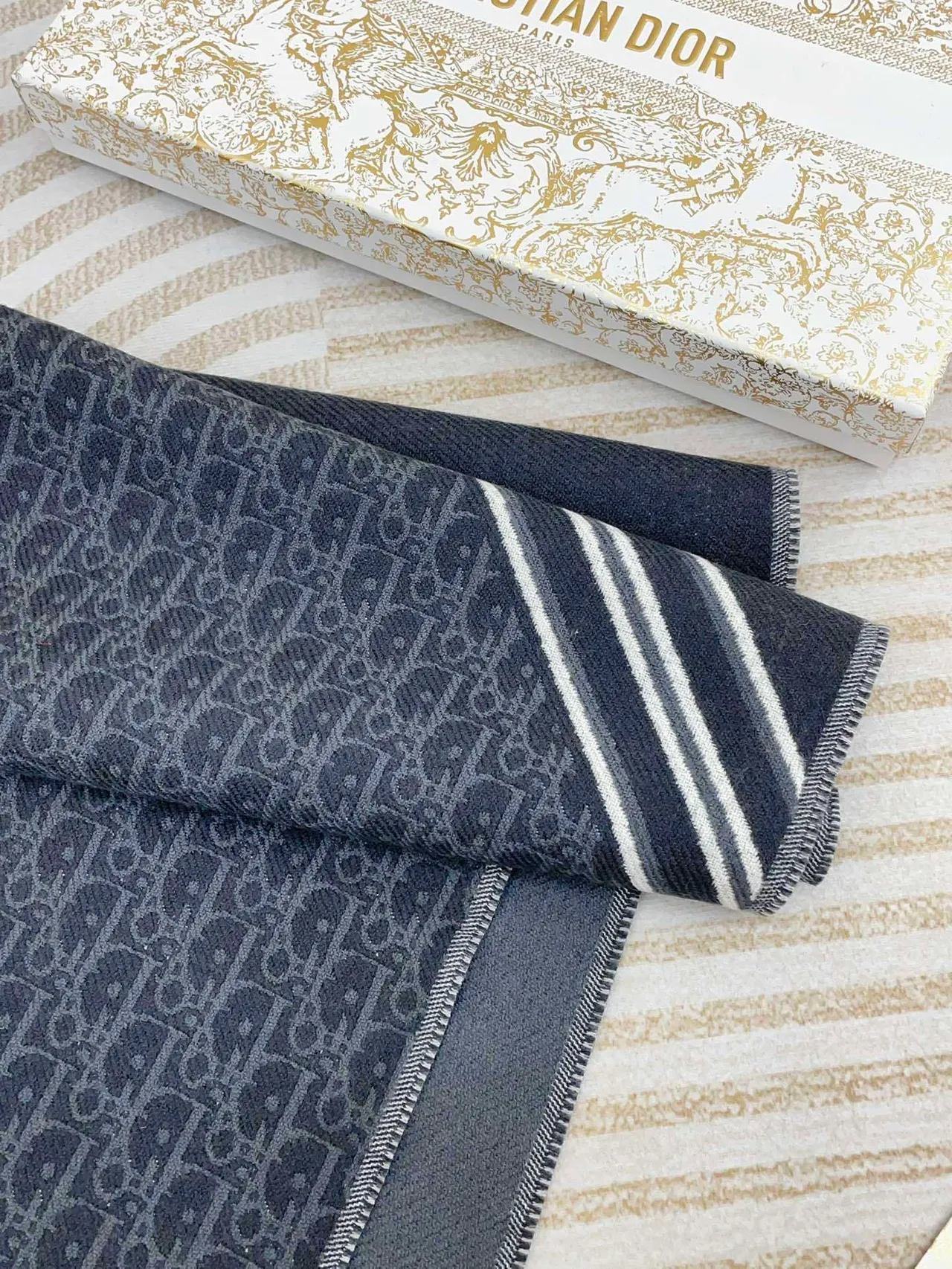 Dior Monogram Knit Cashmere Scarf 7