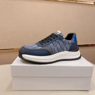 Dior Navy Blue Oblique Jacquard Upper Sculpted White Midsole Lifestyle Sneakers