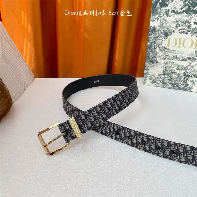 Dior Oblique Preto Prata Embossado Monogram Gunmetal Fivela de pino Cinto de couro 17