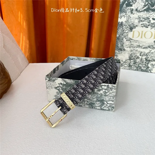 Dior Oblique Preto Prata Embossado Monogram Gunmetal Fivela de pino Cinto de couro 19