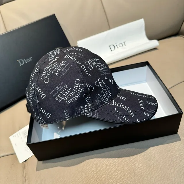 Dior Oblique Monogram Black Baseball Cap 7
