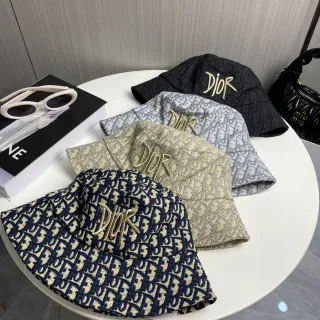Dior Oblique Monogram Gold Embroidery Bucket Hat