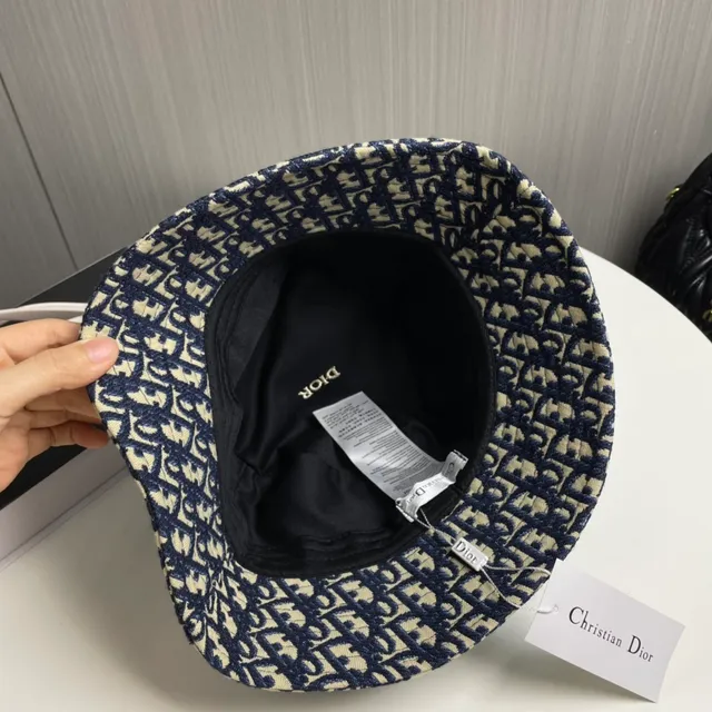 Dior Oblique Monogram Gold Embroidery Bucket Hat 5