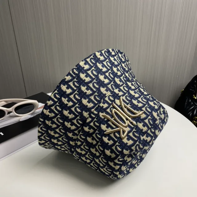 Dior Oblique Monogram Gold Embroidery Bucket Hat 7