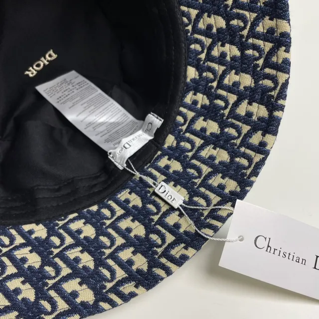 Dior Oblique Monogram Gold Embroidery Bucket Hat 8