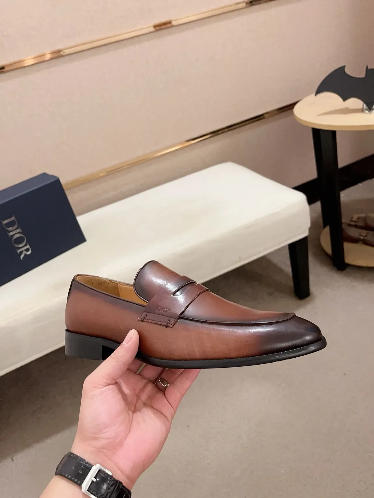 Dior Penny Loafer Brown Leather Men's Loafers 5