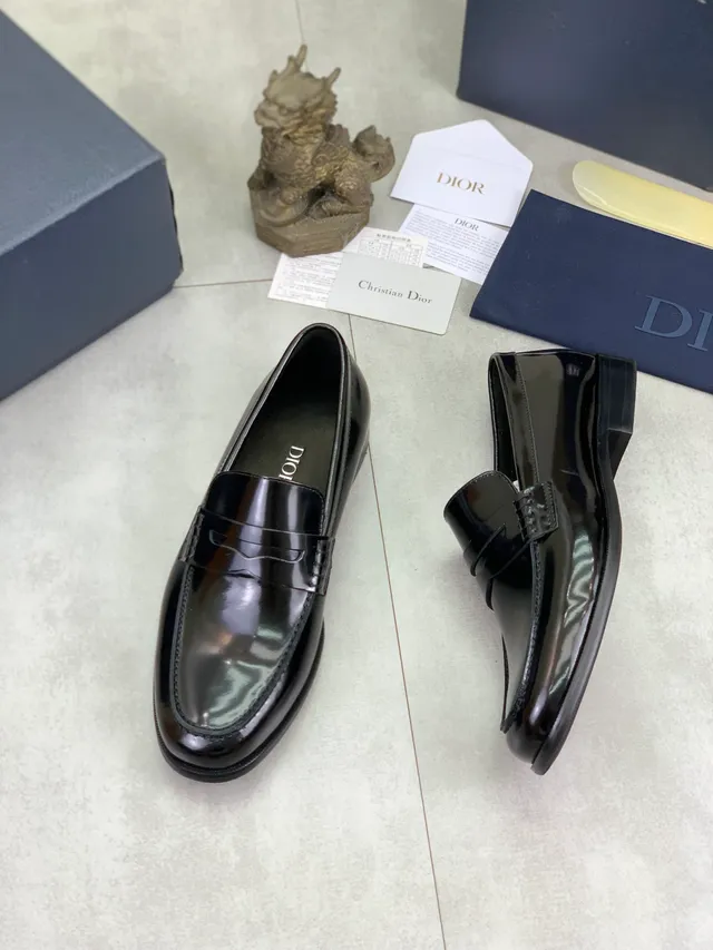 Dior Penny Loafer Glossy Black Patent Leather Loafer 4
