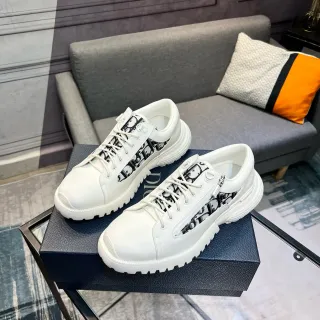 Dior White Black Chunky Sole Monogram Panel Lifestyle Sneakers
