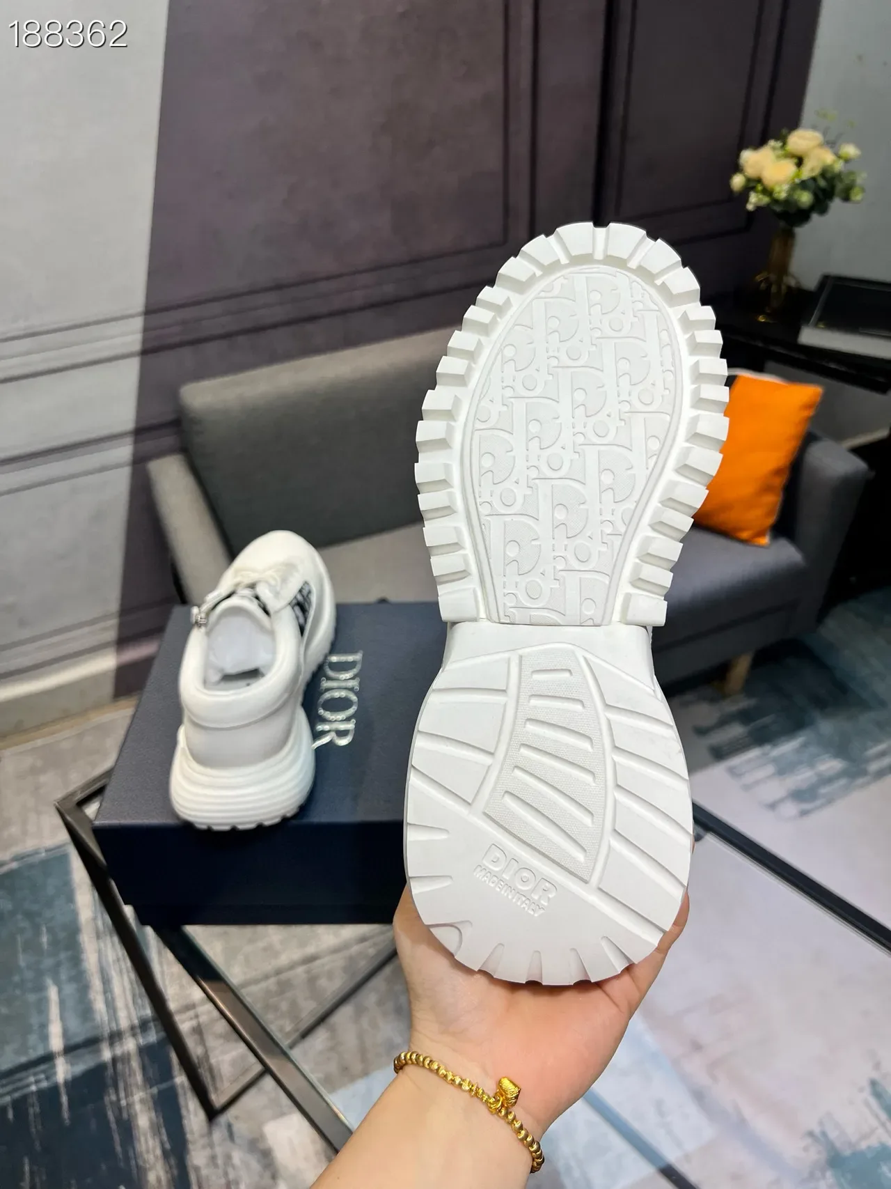 Dior White Black Chunky Sole Monogram Panel Lifestyle Sneakers 3