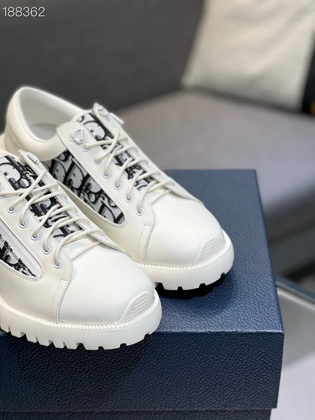 Dior White Black Chunky Sole Monogram Panel Lifestyle Sneakers 4