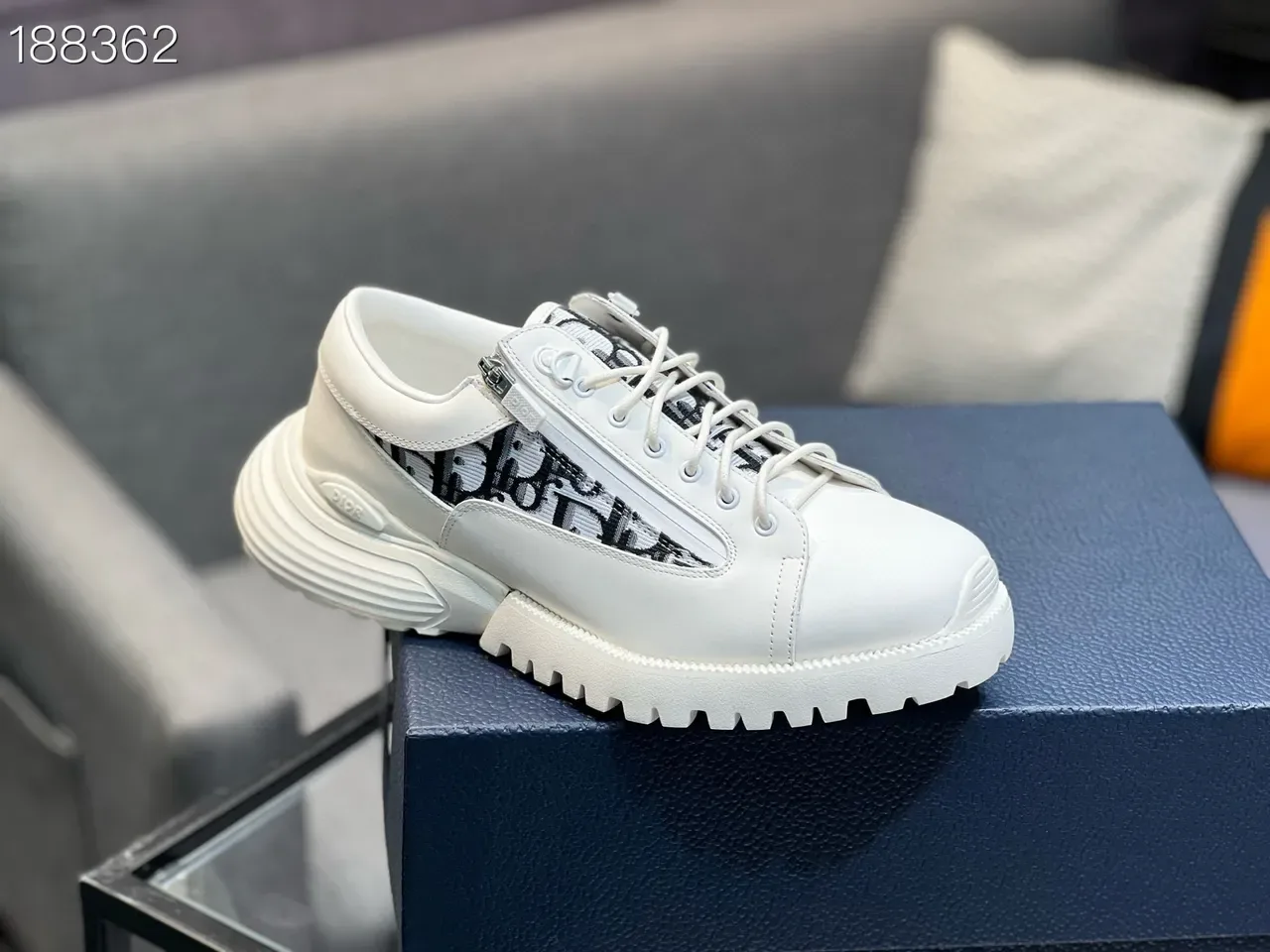 Dior White Black Chunky Sole Monogram Panel Lifestyle Sneakers 5
