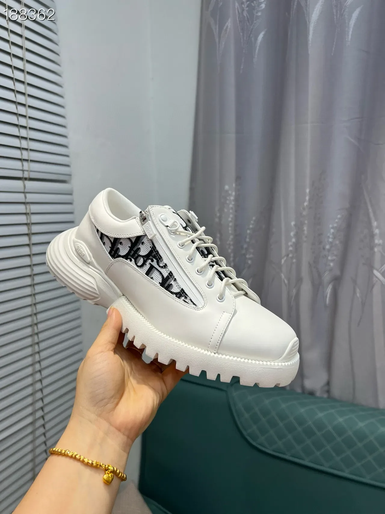 Dior White Black Chunky Sole Monogram Panel Lifestyle Sneakers 6