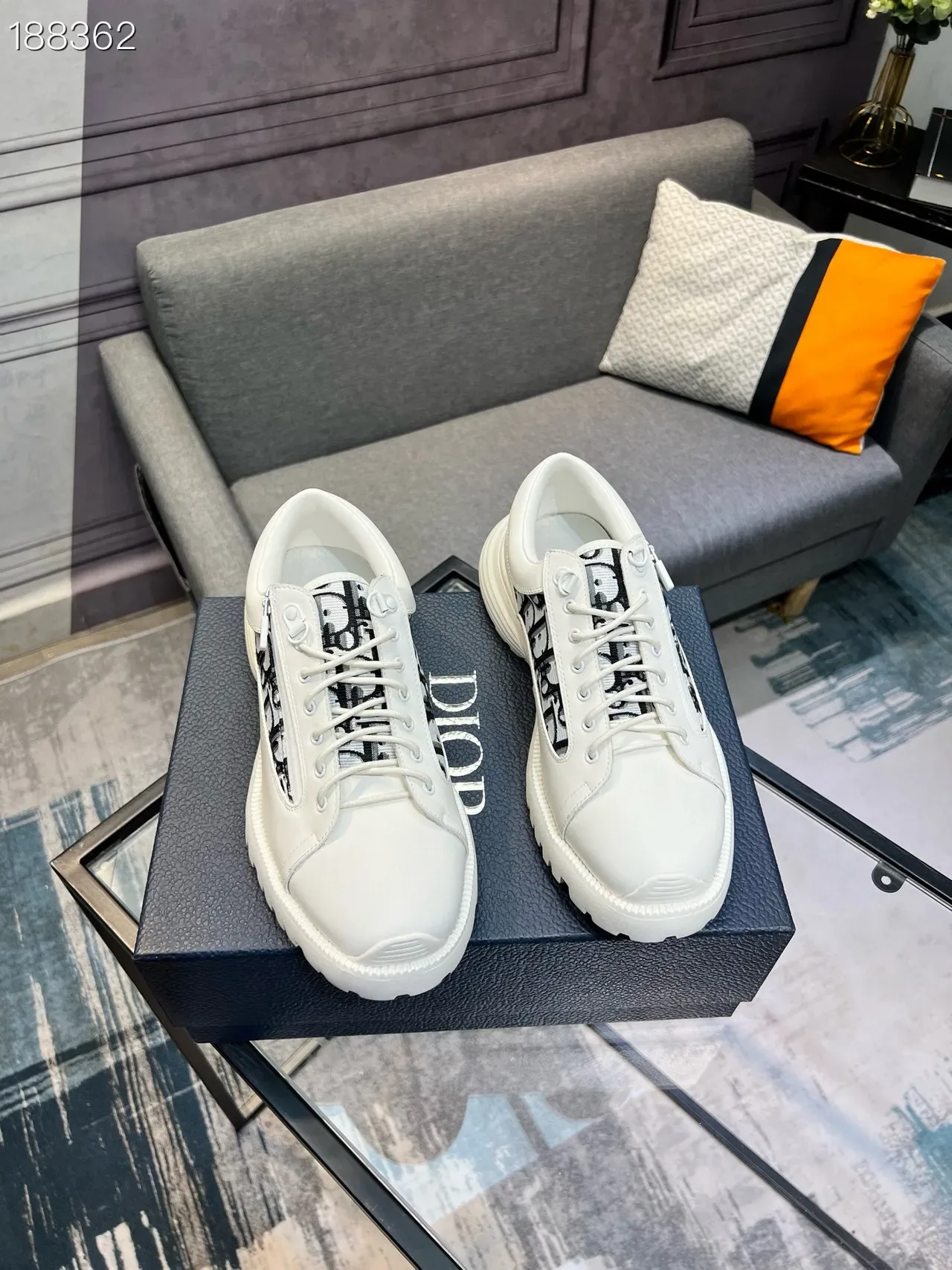 Dior White Black Chunky Sole Monogram Panel Lifestyle Sneakers 7