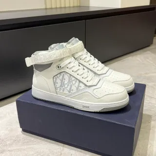 Dior Blancs et Gris à Sangle Cheville Sneakers Lifestyle