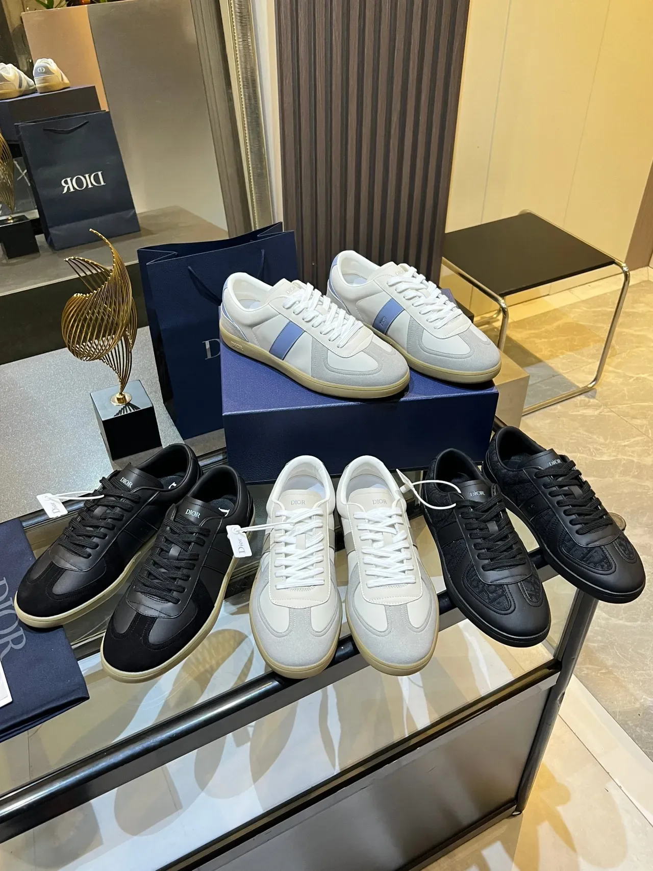 Dior White Leather Paneled Construction Lifestyle Sneakers 2