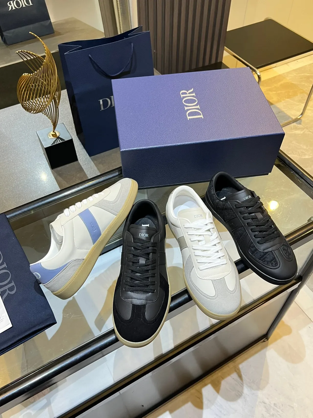 Dior White Leather Paneled Construction Lifestyle Sneakers 3