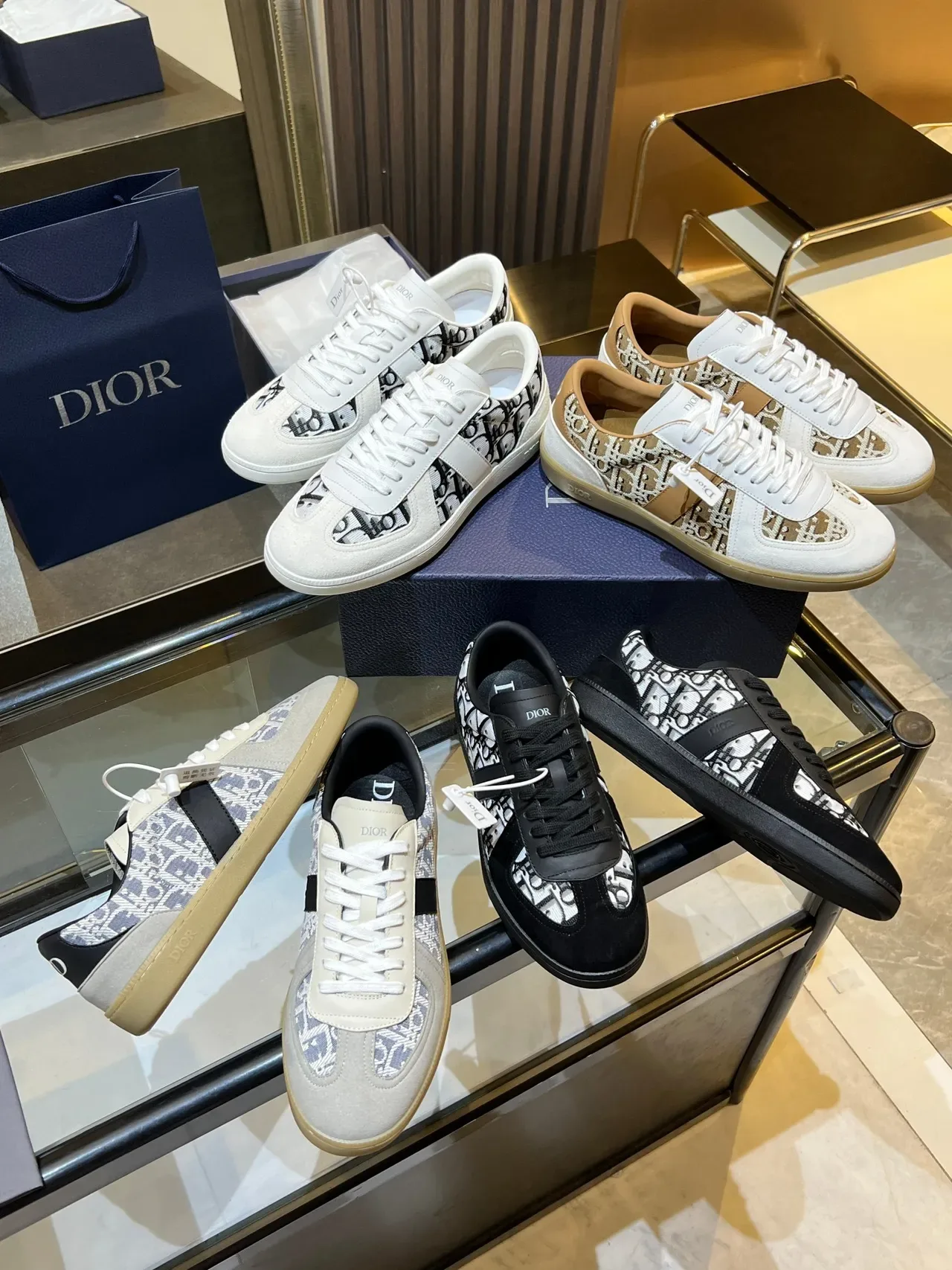 Dior White Leather Paneled Construction Lifestyle Sneakers 5