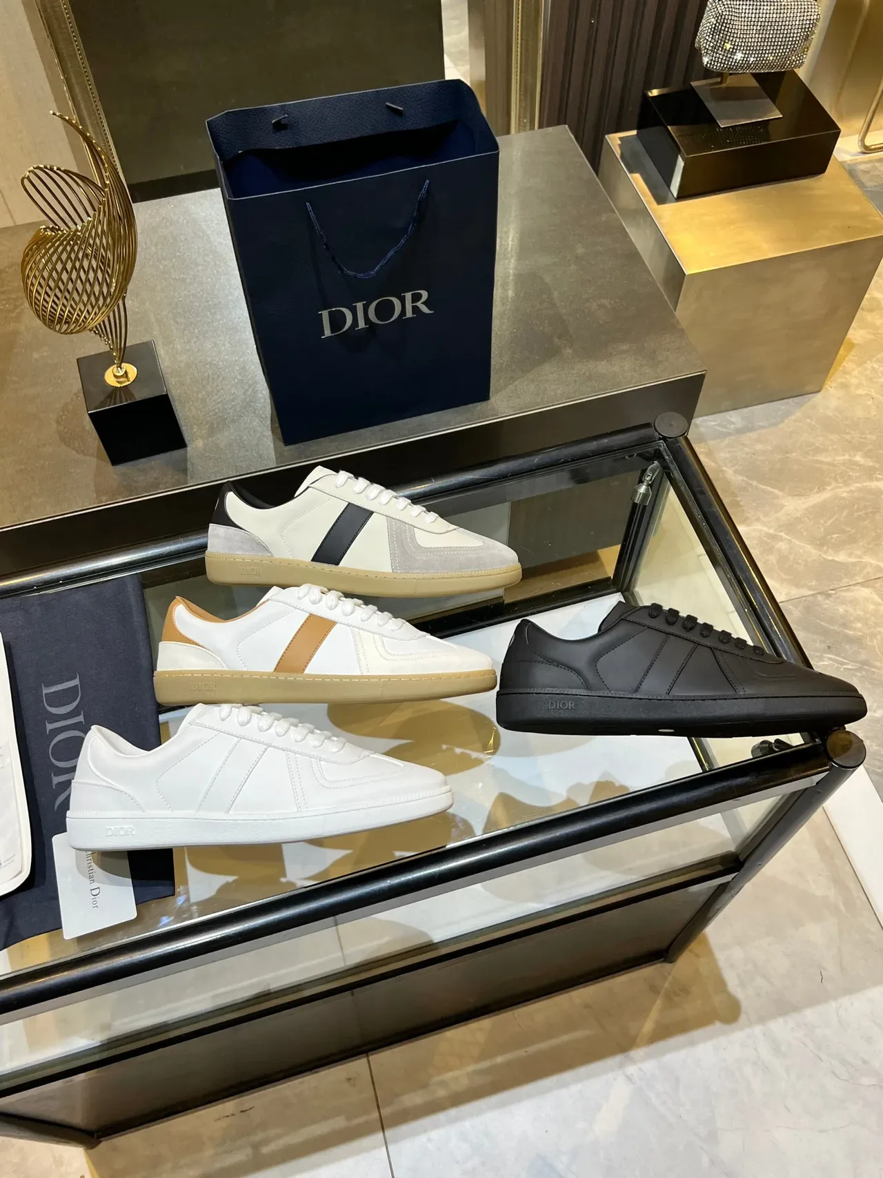 Dior White Leather Paneled Construction Lifestyle Sneakers 6