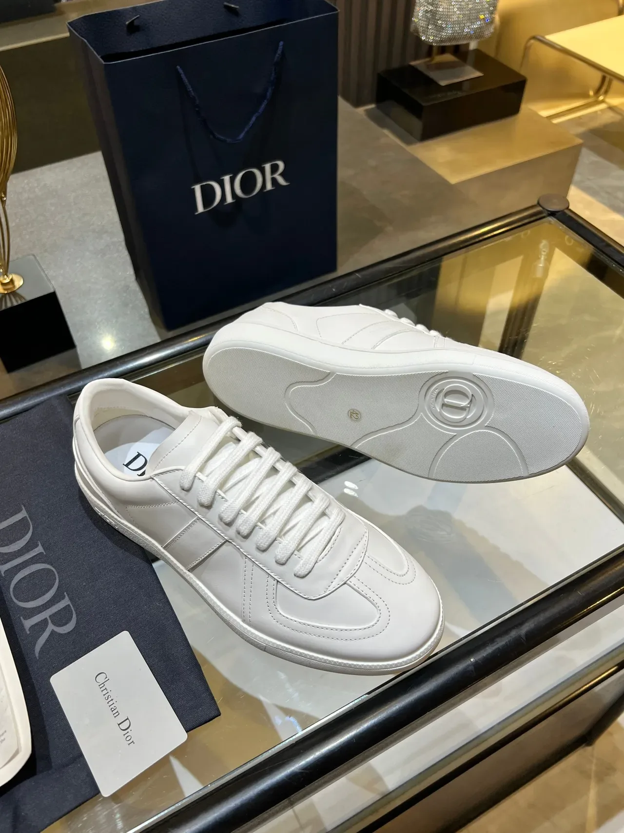 Dior White Leather Paneled Construction Lifestyle Sneakers 7