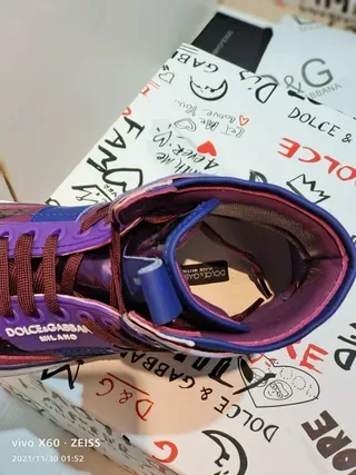 Dolce & Gabbana Tênis Lifestyle Azul e Roxo com Solado de Plataforma Alto 6