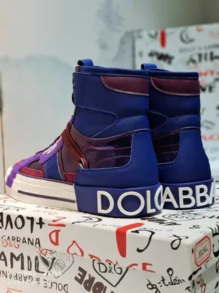 Dolce & Gabbana Tênis Lifestyle Azul e Roxo com Solado de Plataforma Alto 9