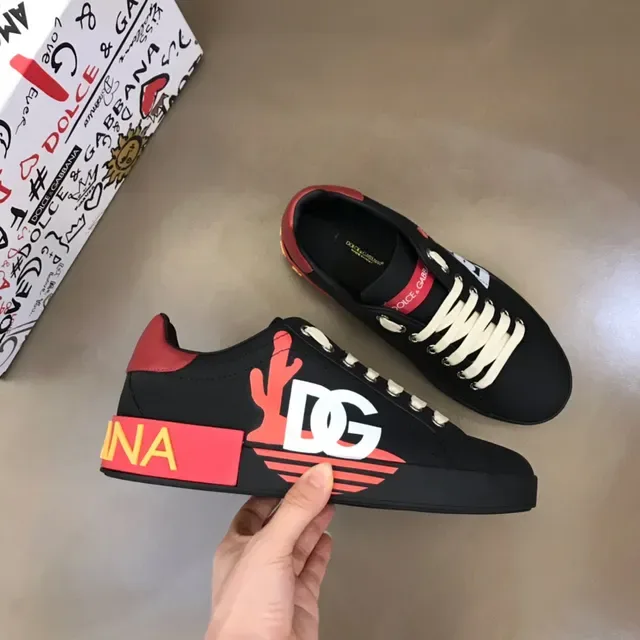 Dolce & Gabbana DG Cactus Noir Rouge Jaune Style de vie Chaussures 7