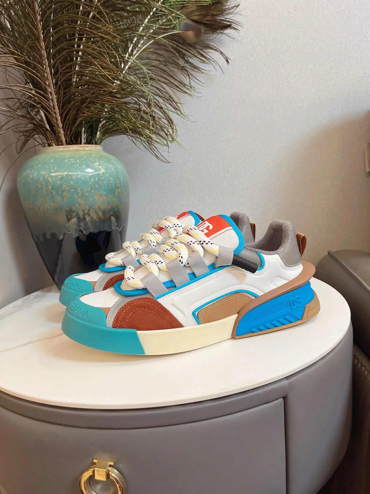 Dolce & Gabbana Multicolor Patchwork Chunky Sneakers 6