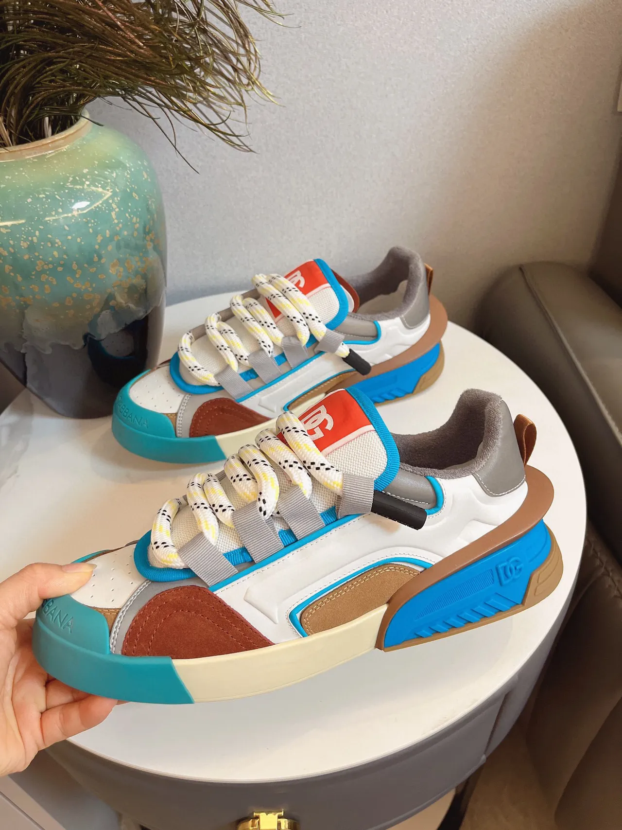 Dolce & Gabbana Multicolor Patchwork Chunky Sneakers 7