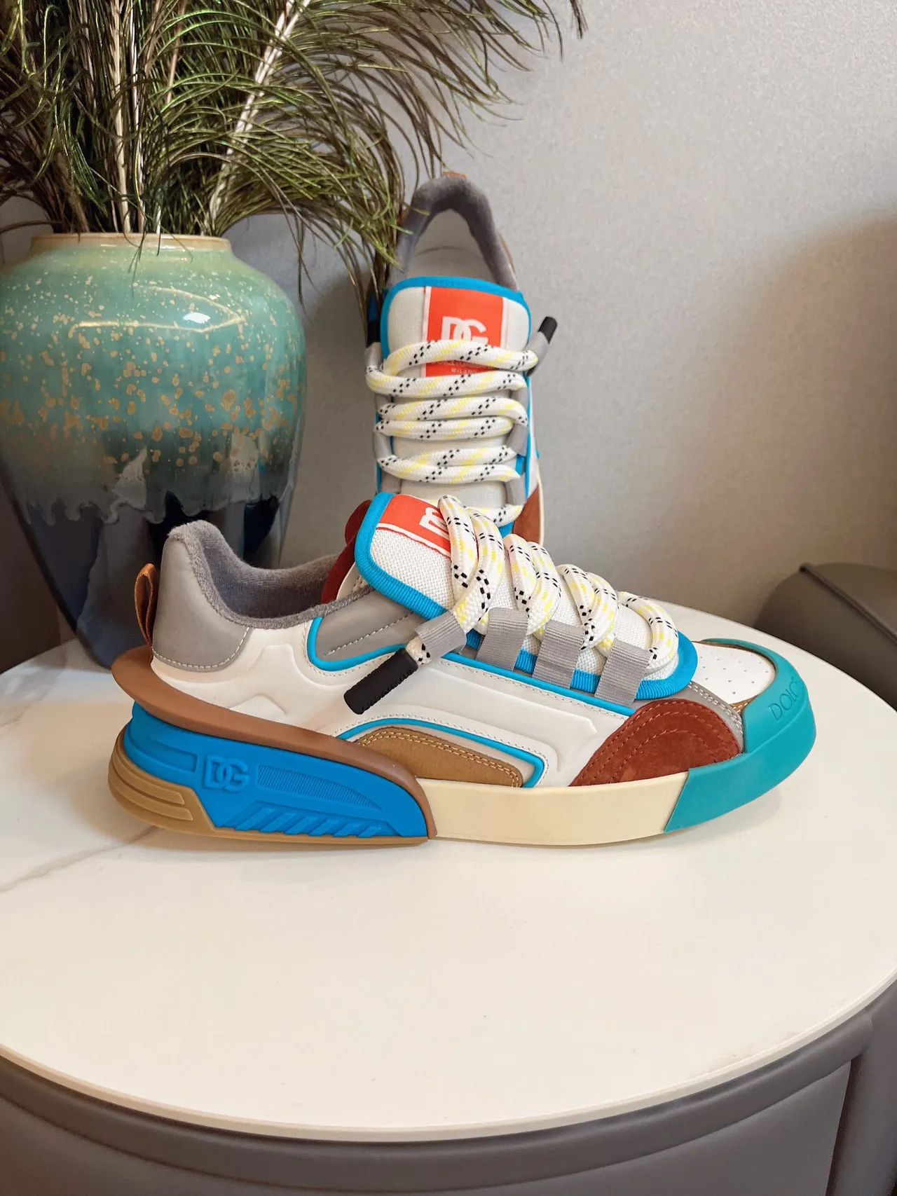 Dolce & Gabbana Multicolor Patchwork Chunky Sneakers 8