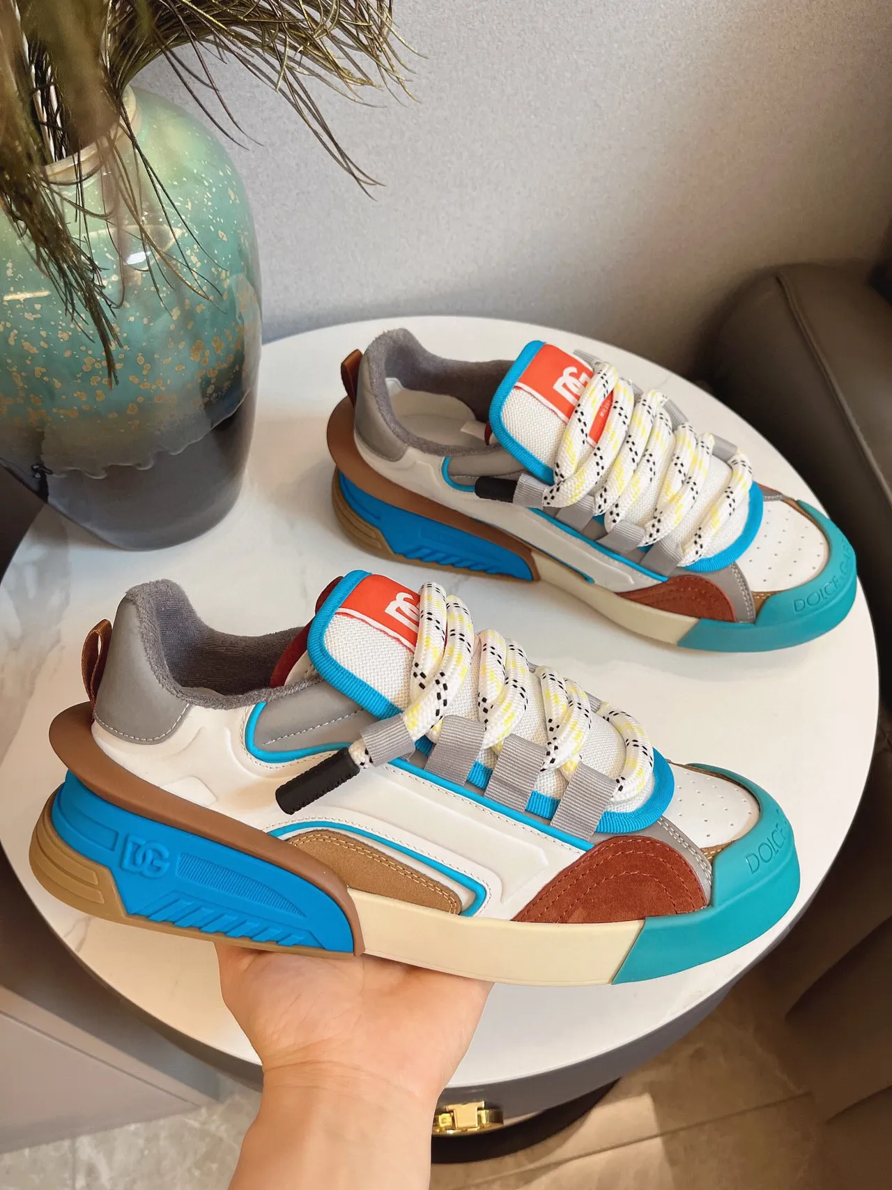Dolce & Gabbana Multicolor Patchwork Chunky Sneakers 9