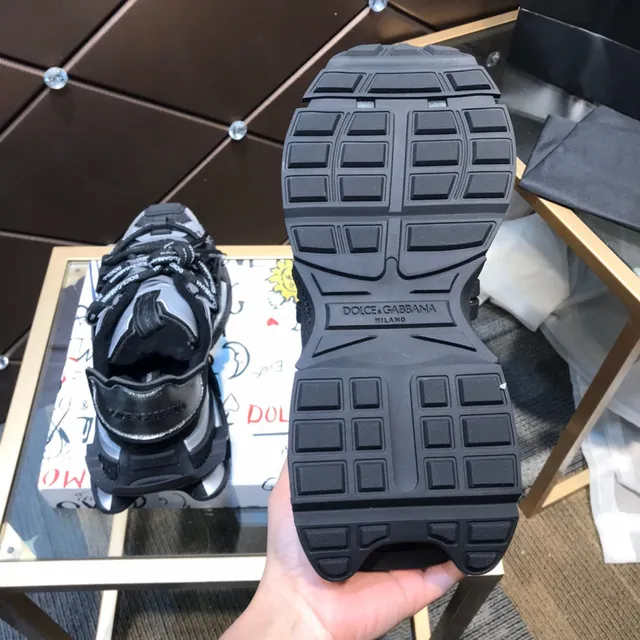 Dolce & Gabbana NS1 Cinza Preto Sandália-Sneaker Híbrida Construção Multi-Alça Tênis Chunky 5