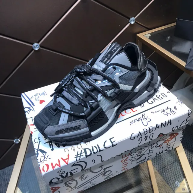 Dolce & Gabbana NS1 Cinza Preto Sandália-Sneaker Híbrida Construção Multi-Alça Tênis Chunky 8
