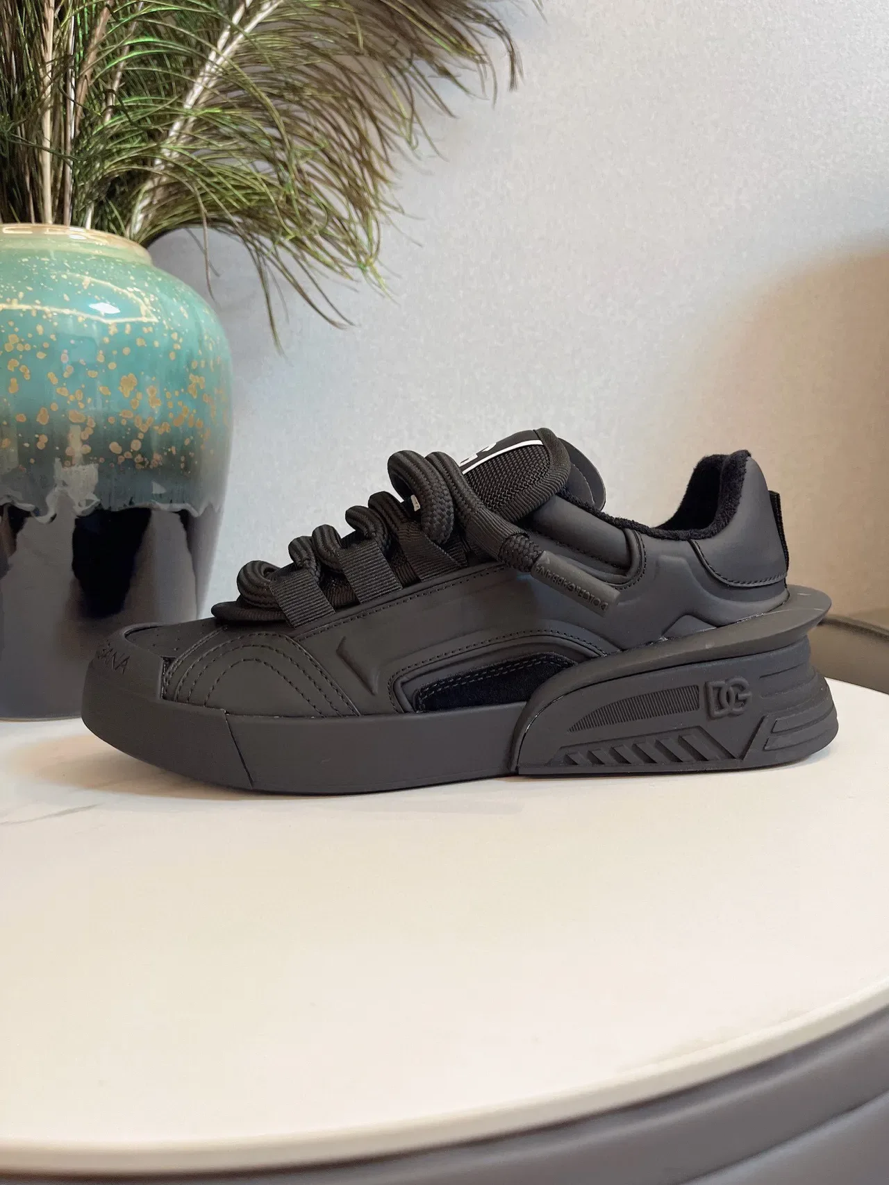 Dolce & Gabbana Sneakers Chunky Semelle Sculptée Noir Blanc Monochrome 4