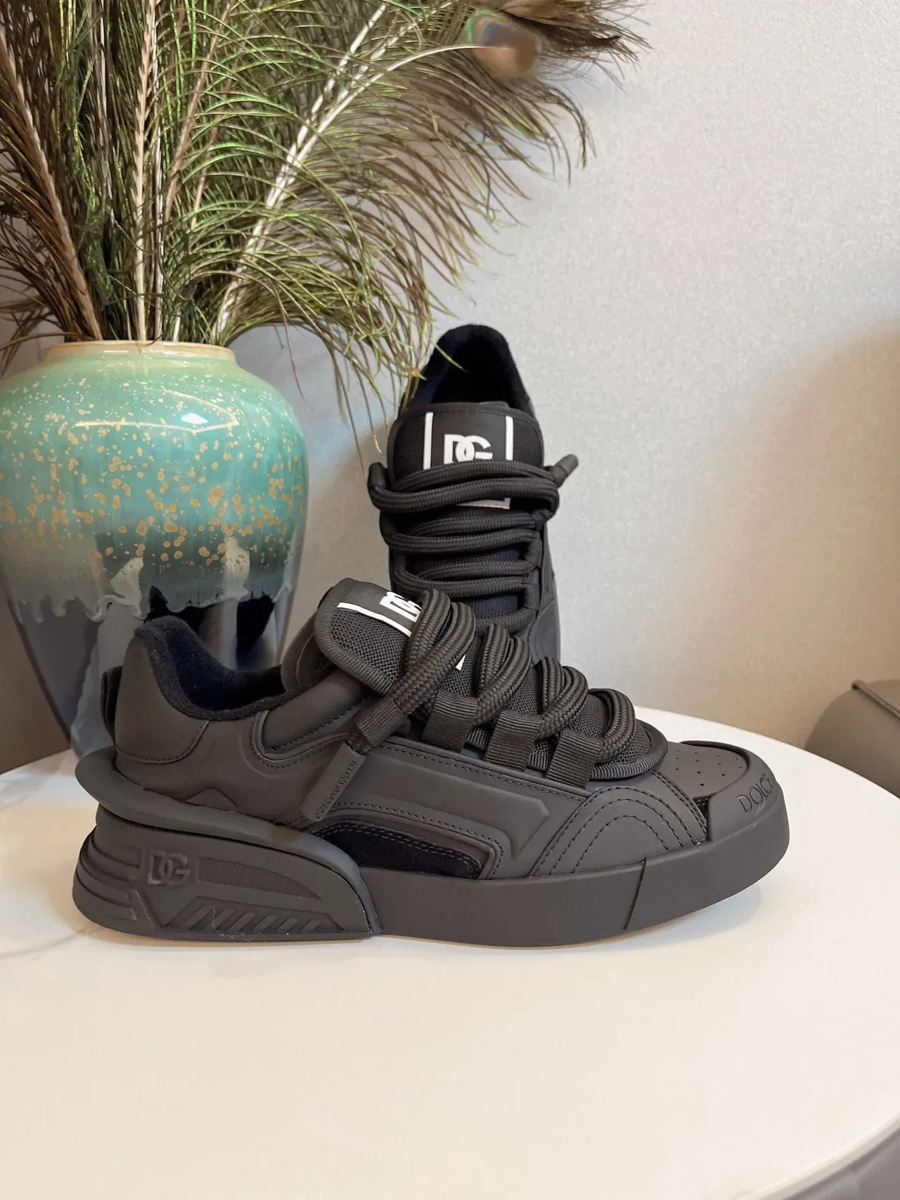 Dolce & Gabbana Sneakers Chunky Semelle Sculptée Noir Blanc Monochrome 8