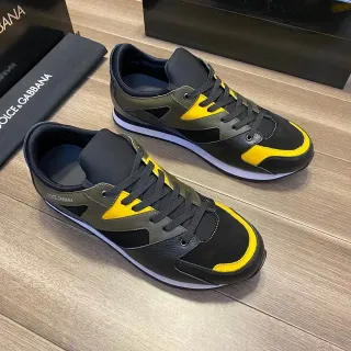 Dolce & Gabbana 黑色黄色分层面板构造色彩拼色运动鞋