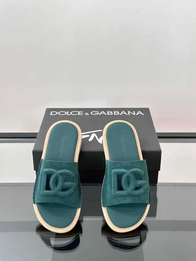 Dolce & Gabbana DG شرائح سويد Logo-Cutout نعال 4