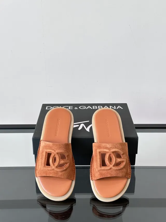 Dolce & Gabbana DG شرائح سويد Logo-Cutout نعال 6