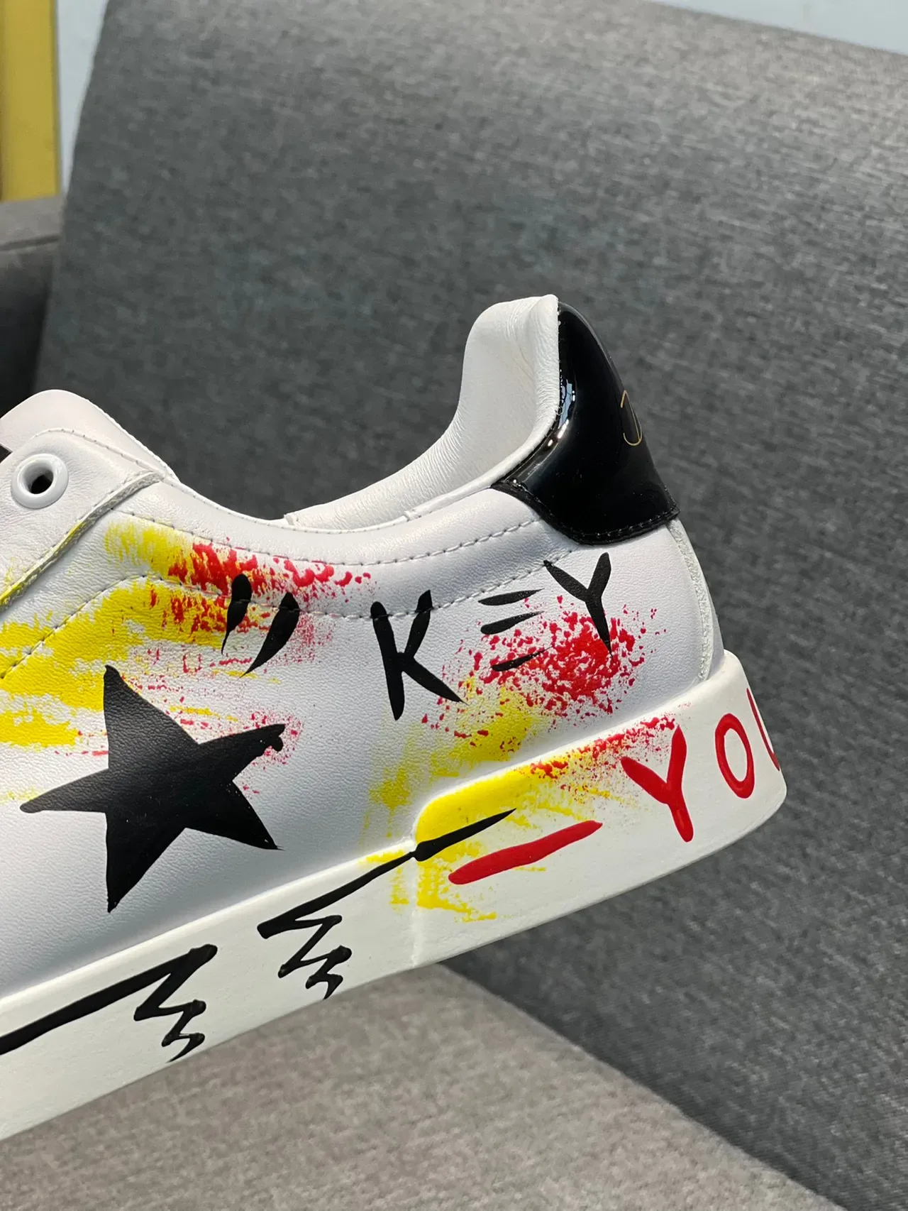 Dolce & Gabbana Graffiti-Print White Yellow Red Black Lifestyle Sneakers 8