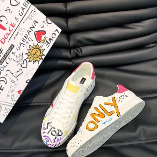 Dolce & Gabbana Graffiti-Printed Low-Top Lifestyle Sneakers