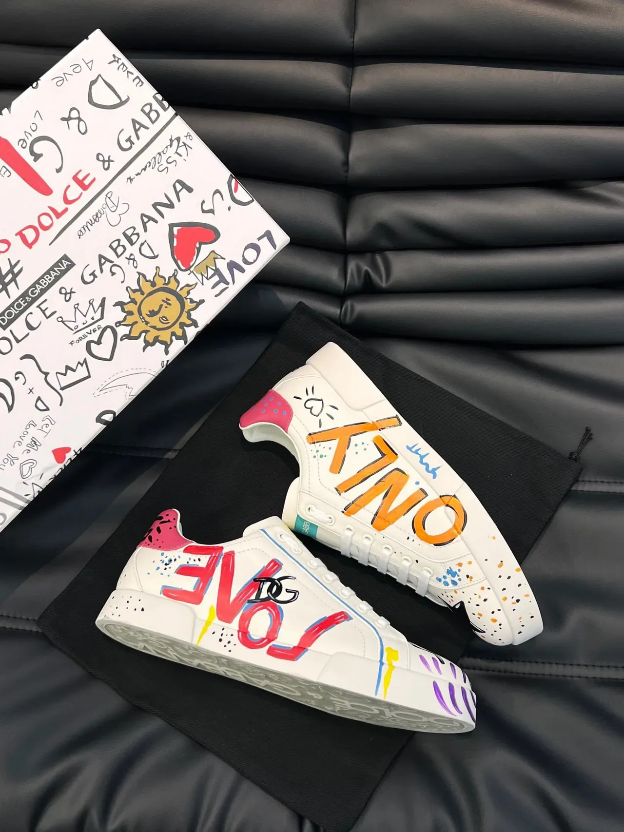 Dolce & Gabbana Graffiti-Printed Low-Top Lifestyle Sneakers 6