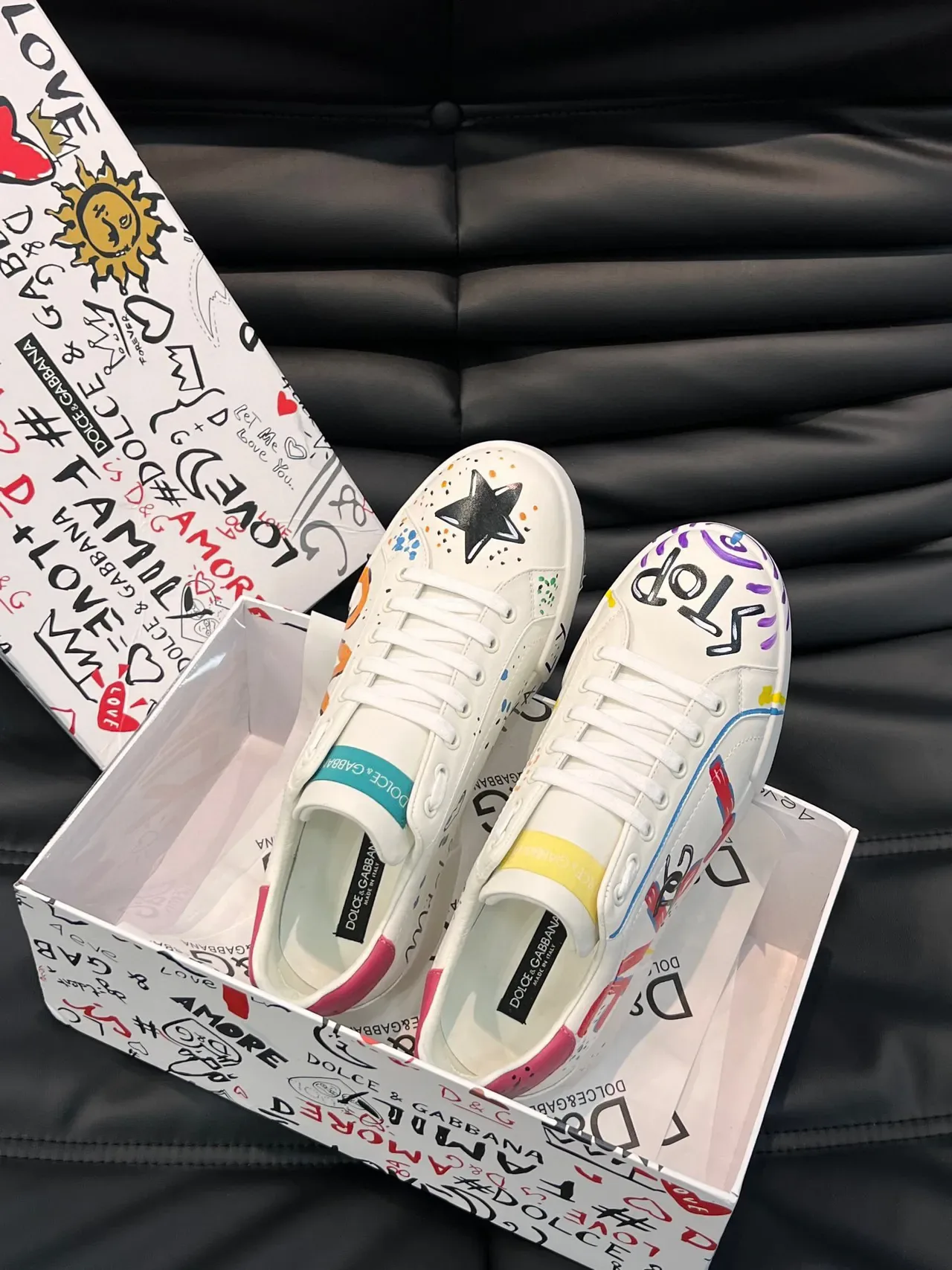 Dolce & Gabbana Graffiti-Printed Low-Top Lifestyle Sneakers 7