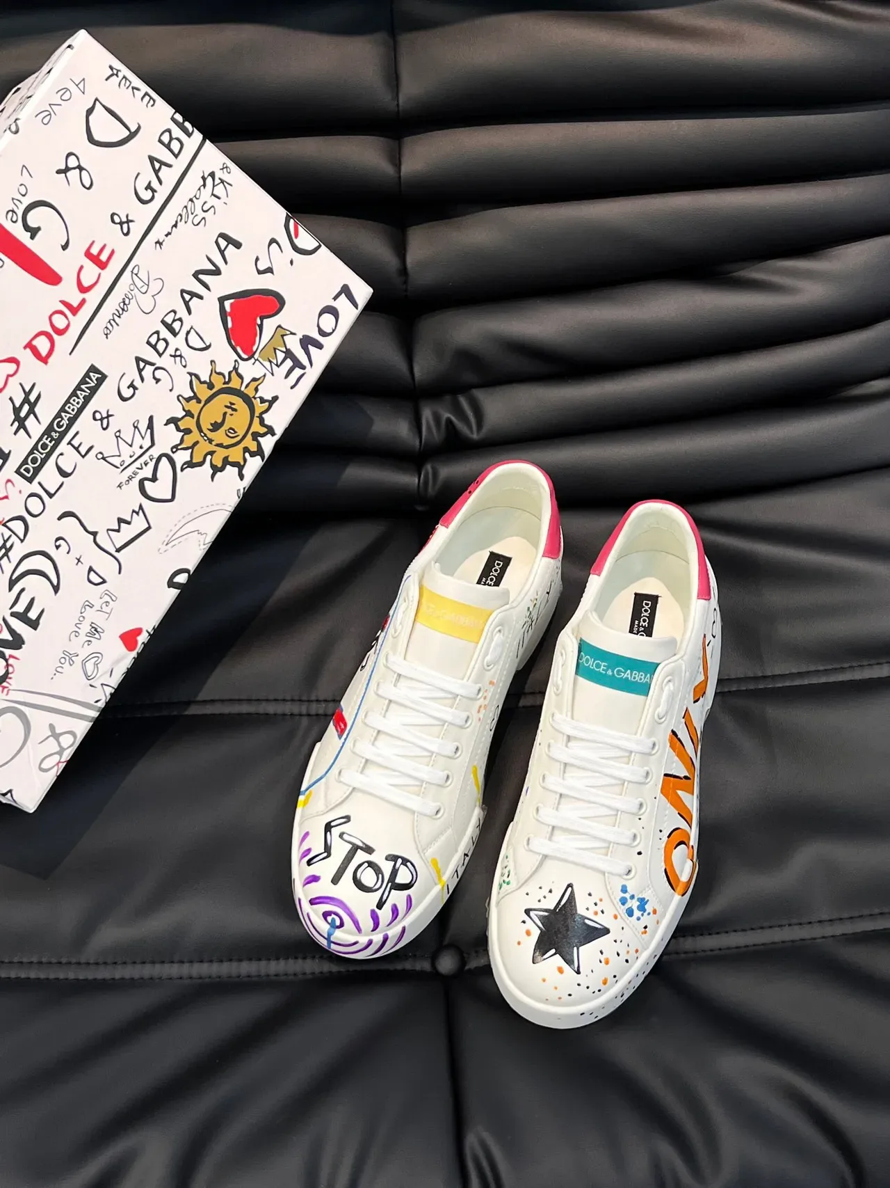 Dolce & Gabbana Graffiti-Printed Low-Top Lifestyle Sneakers 8