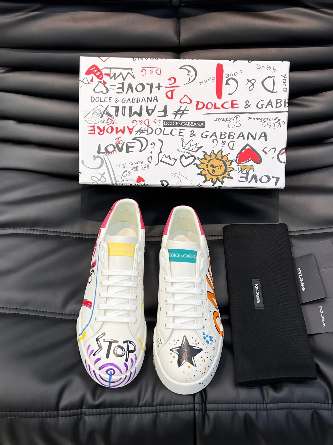 Dolce & Gabbana Graffiti-Printed Low-Top Lifestyle Sneakers 9